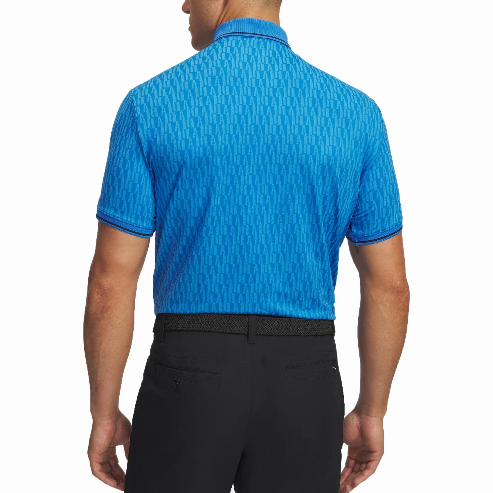 Summer Fashion Holiday Outfit Under Armour Drive Sport Jacquard Golf Polo Shirt - Blue Atlantis/Midnight Navy