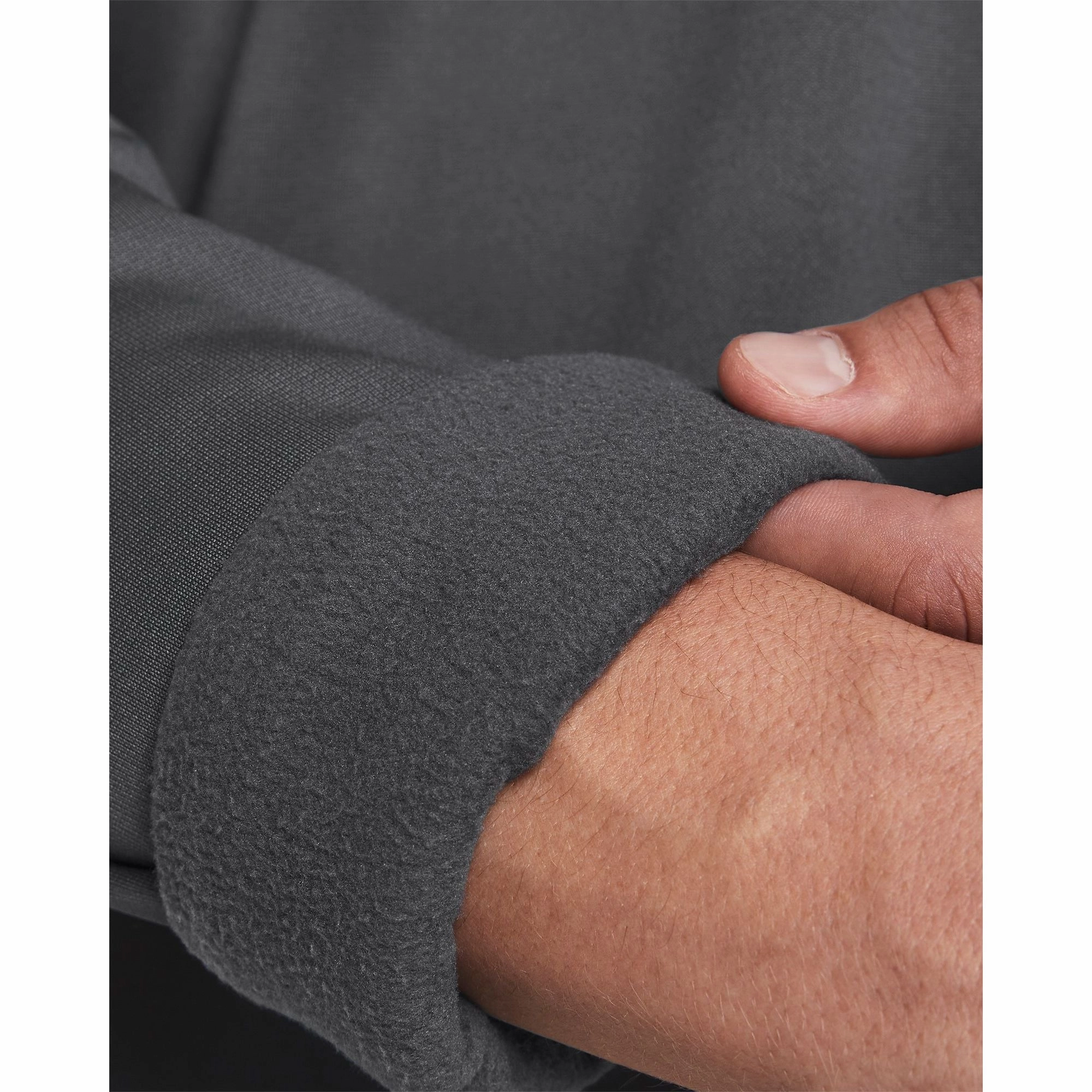Bonded Seam Technology Under Armour Fleece Half Zip Long Sleeve Mens Training Top - Grey