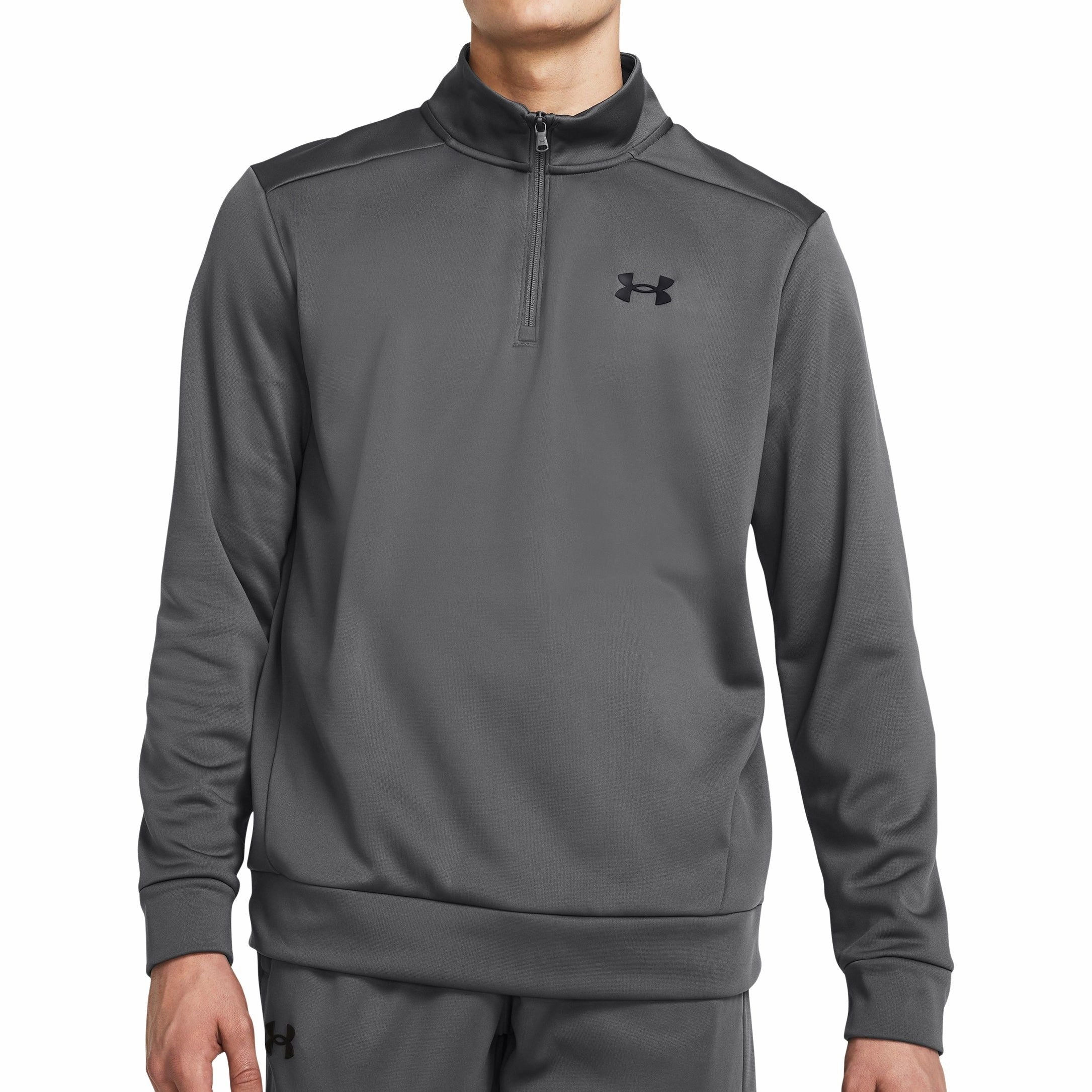 Under Armour Fleece Half Zip Long Sleeve Mens Training Top - Grey Velvet Soul Breathable Material