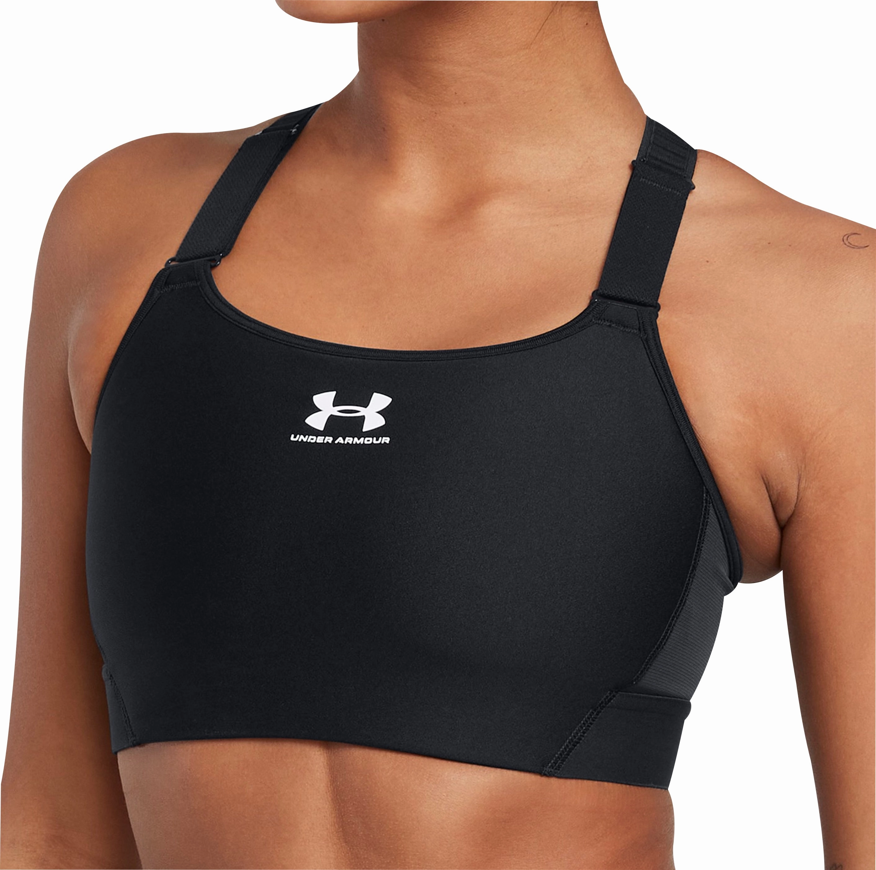 Under Armour HeatGear Armour High Womens Sports Bras - Black MoistureControl Lining