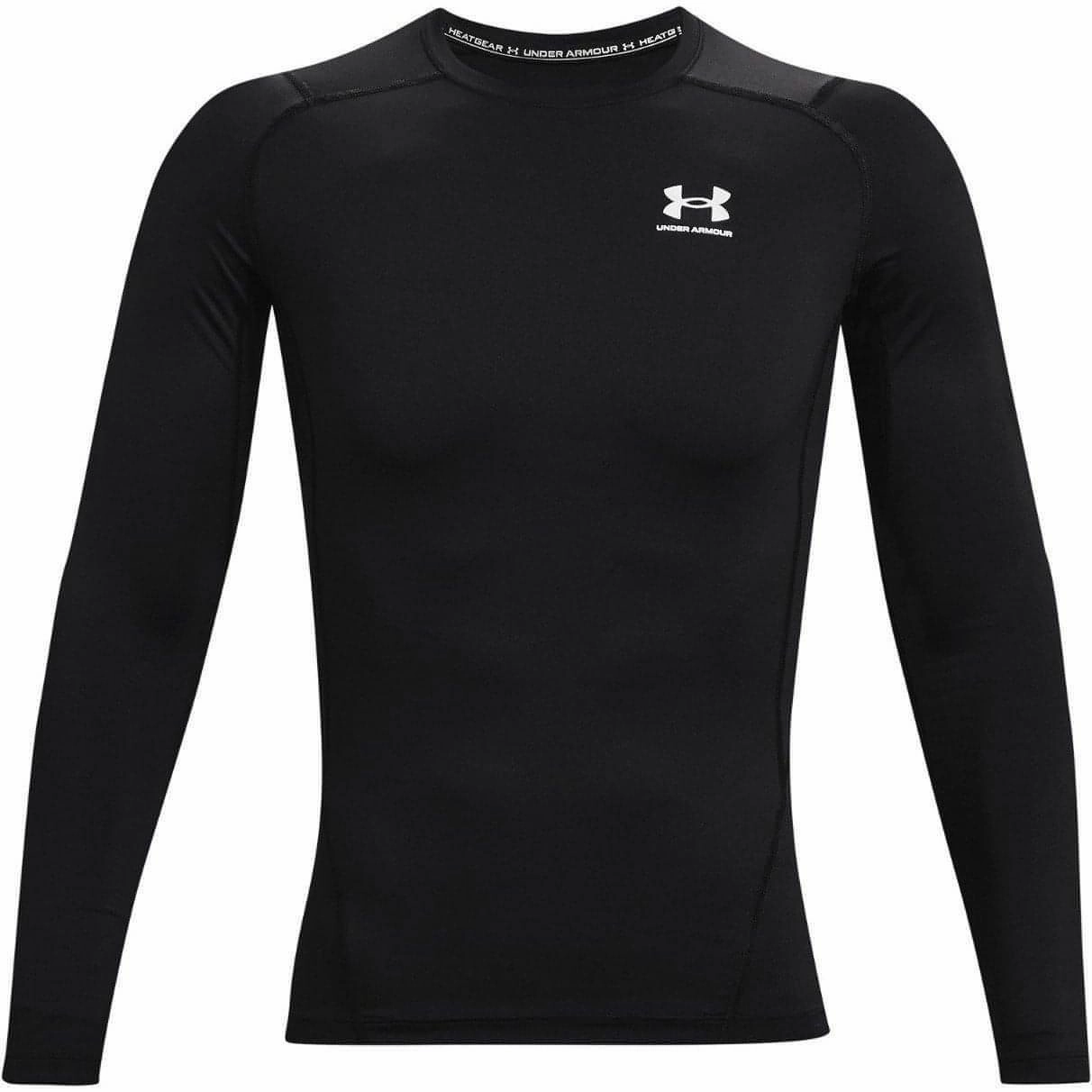 Under Armour HeatGear Armour Long Sleeve Mens Compression Top - Black Piped Outdoor Lover