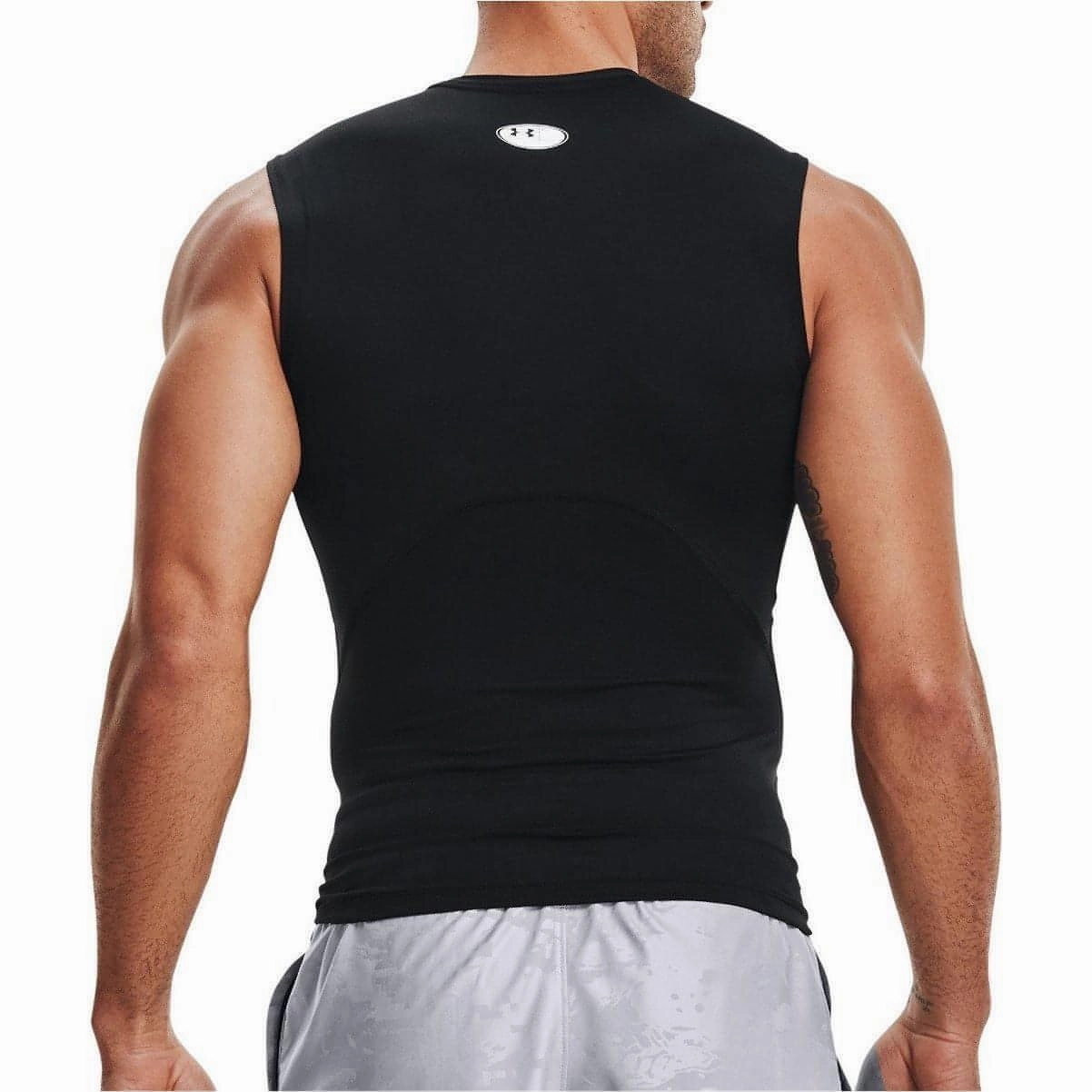 Under Armour HeatGear Armour Mens Sleeveless Compression Top - Black assurance