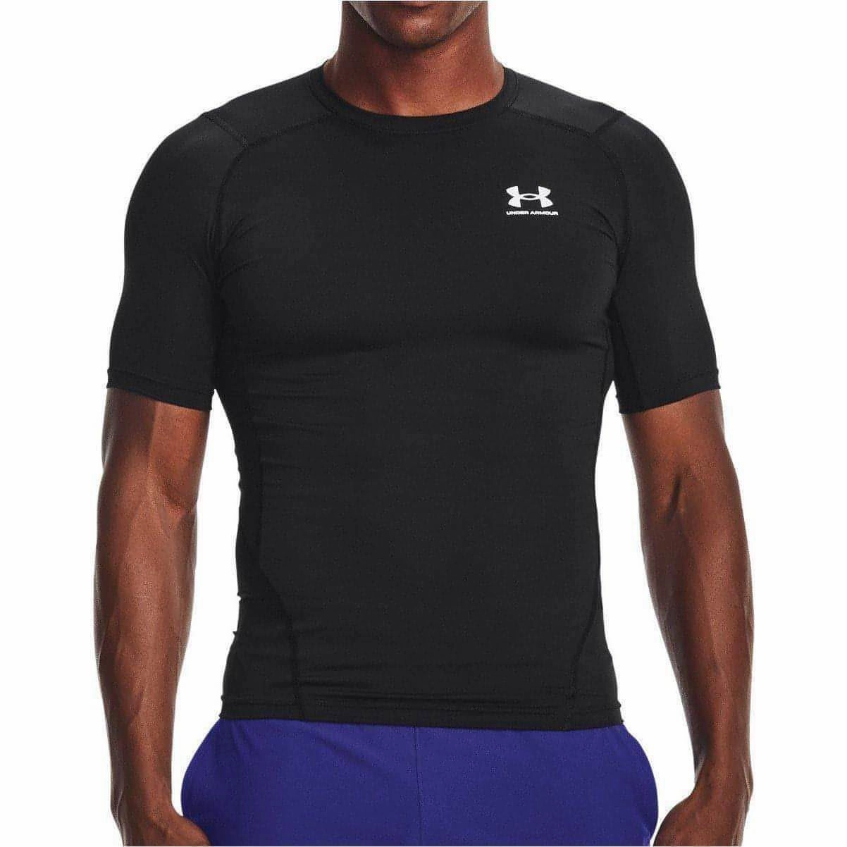 LongLastingColor Under Armour HeatGear Armour Short Sleeve Mens Compression Top - Black