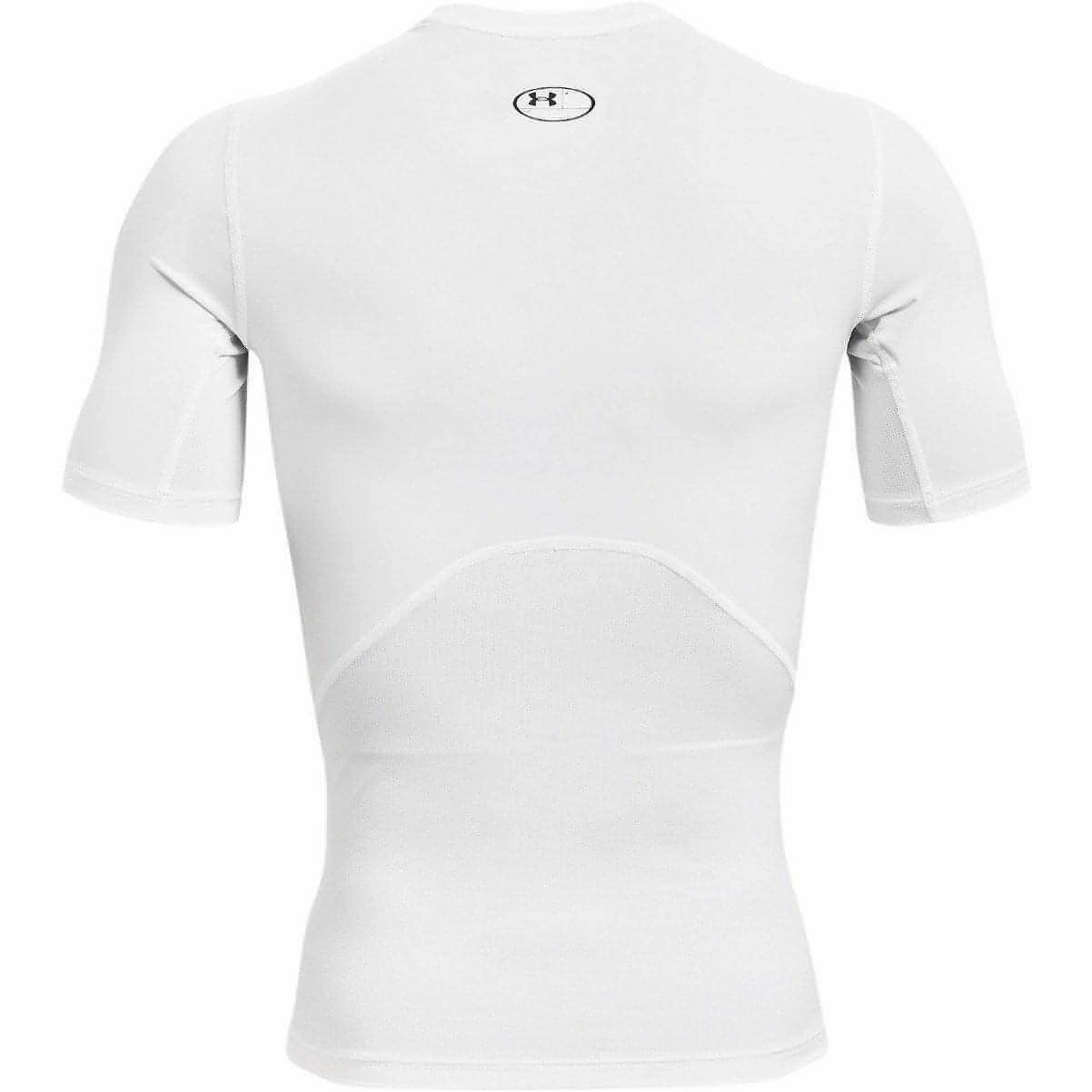 Under Armour HeatGear Armour Short Sleeve Mens Compression Top - White Garment Washed Texture