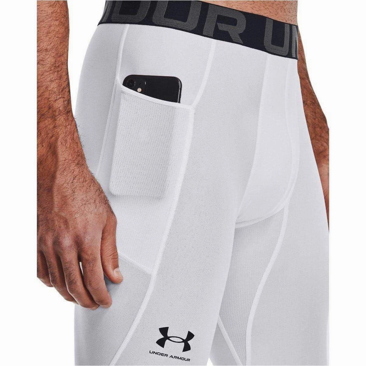 Men's-style-characteristic-quality Under Armour HeatGear Compression Mens Long Running Tights - White