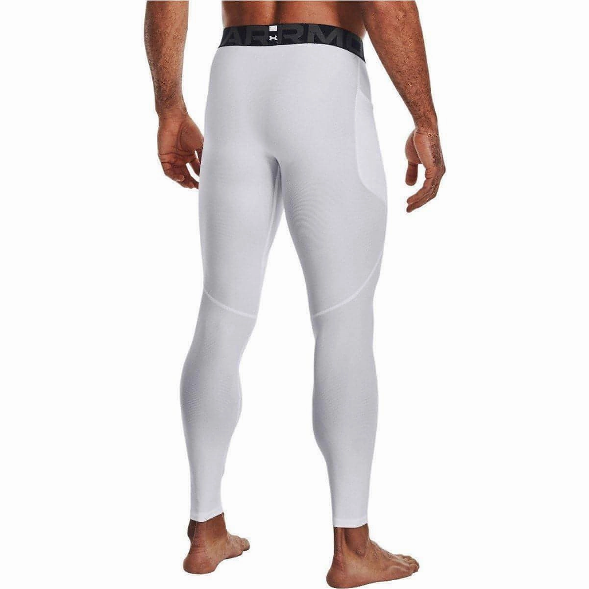 Flare Under Armour HeatGear Compression Mens Long Running Tights - White