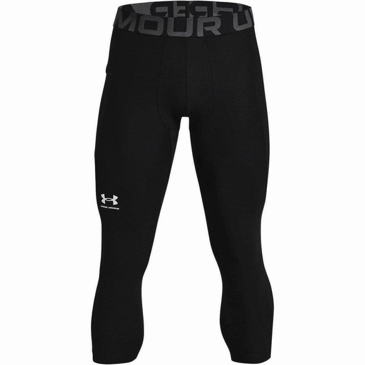 Athletic Motion Flatlock Seams Under Armour HeatGear Mens 3/4 Capri Training Tights - Black