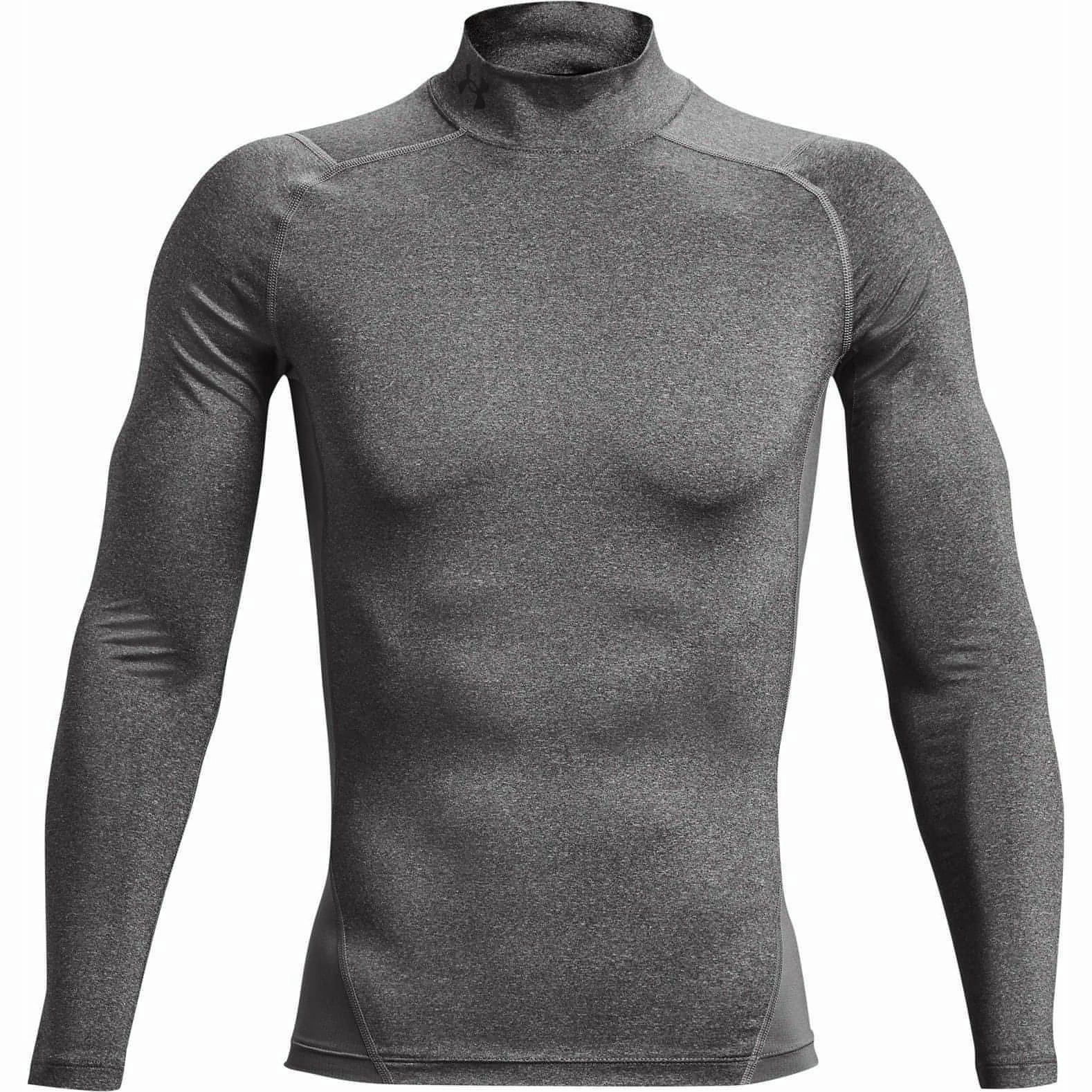 Under Armour HeatGear Mock Long Sleeve Mens Training Top - Grey StretchFit