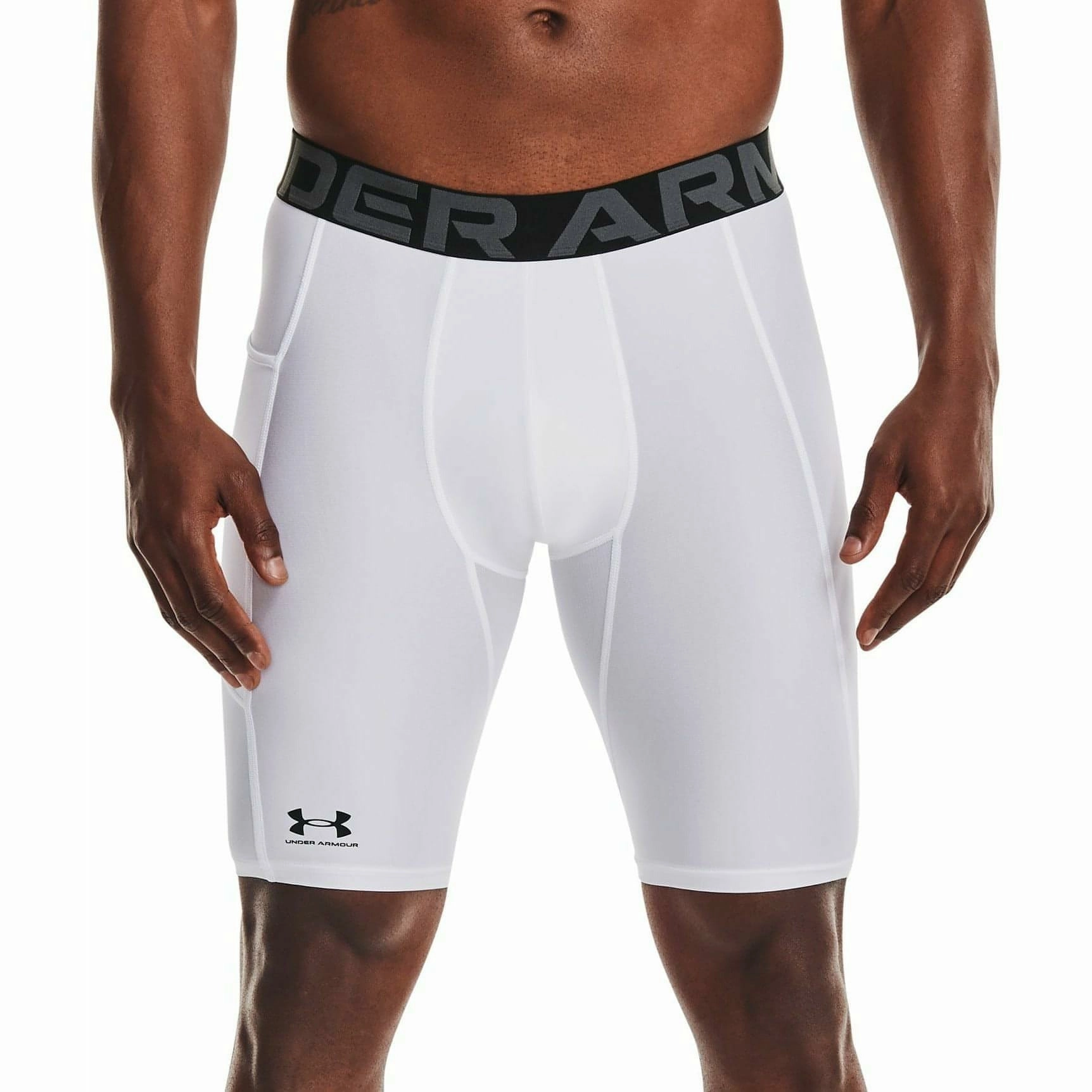 Japan Neat LightweightWeave Under Armour HeatGear Pocket Long Mens Short Compression Tights - White