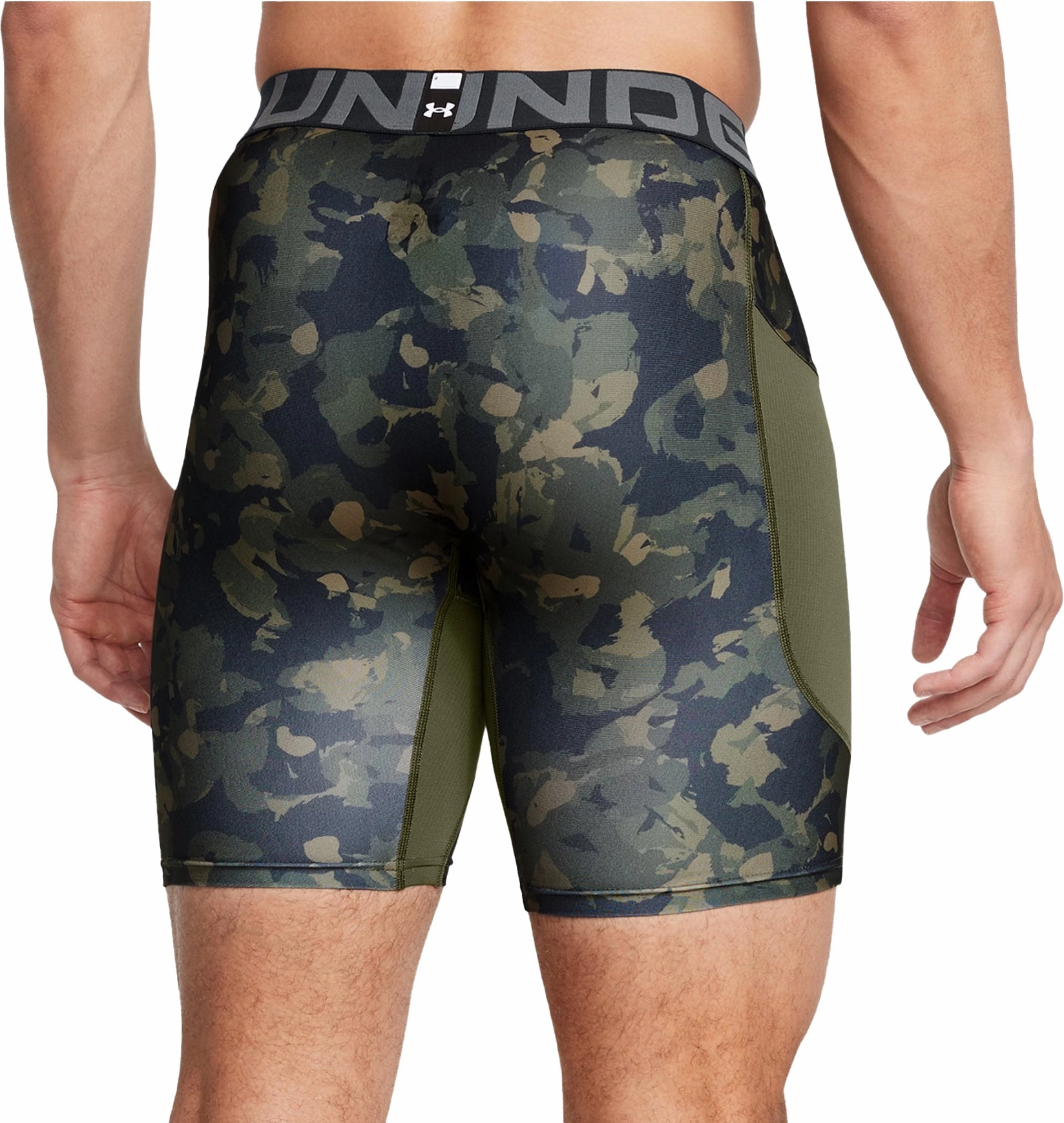 Under Armour HeatGear Printed Mens Compression Short Tights - Green Ethic Core