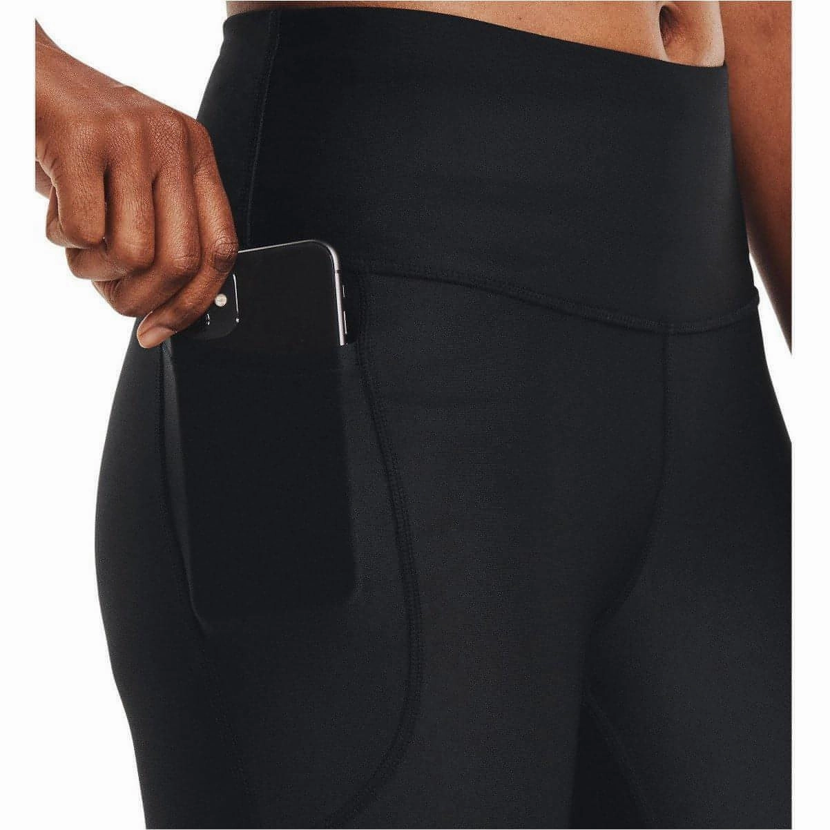 Under Armour Hi-Rise Womens 3/4 Capri Running Tights - Black relaxation Quick Access Storage Pockets
