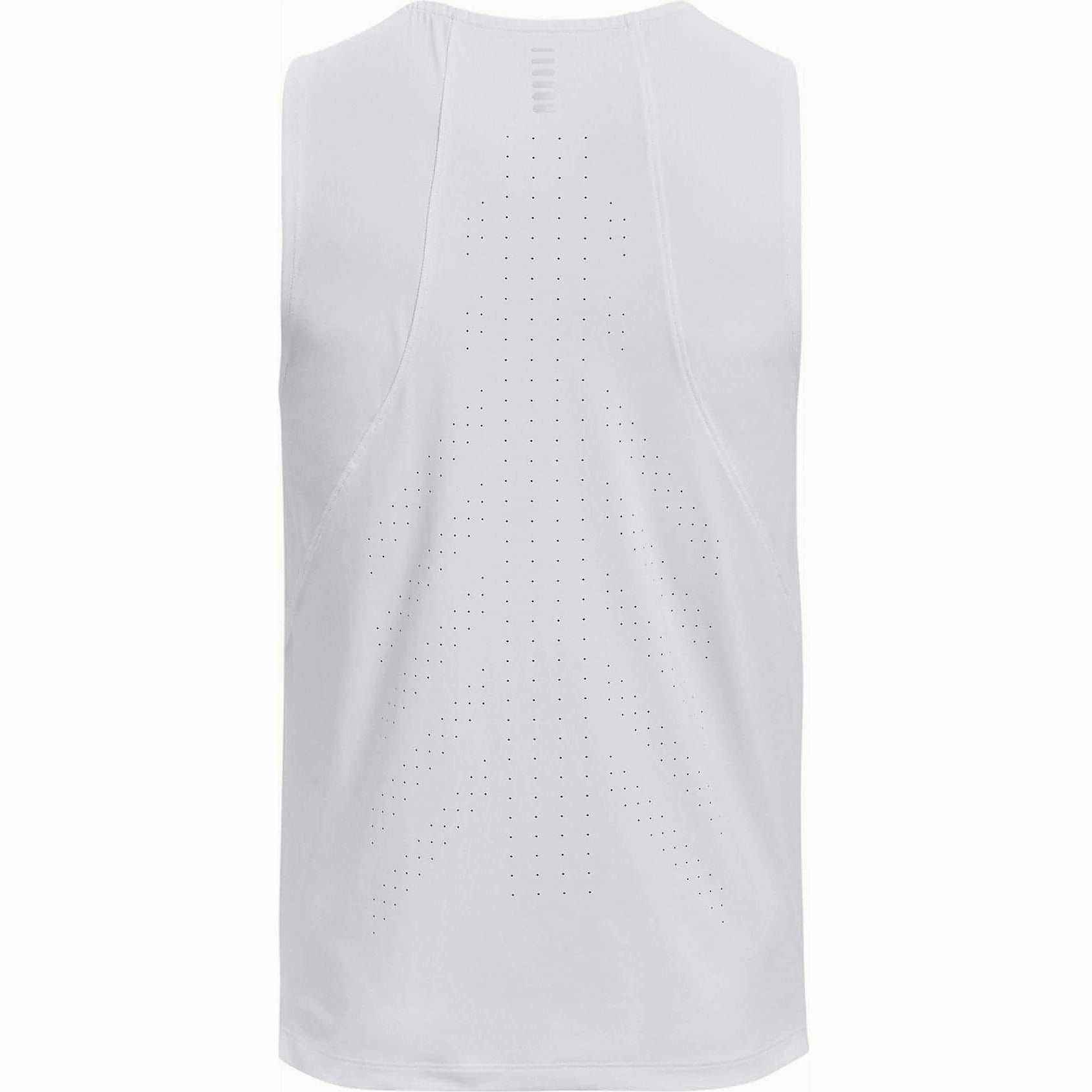 Under Armour Iso-Chill Run Laser Mens Running Vest - White thermal UltraSoft Brushed Lining