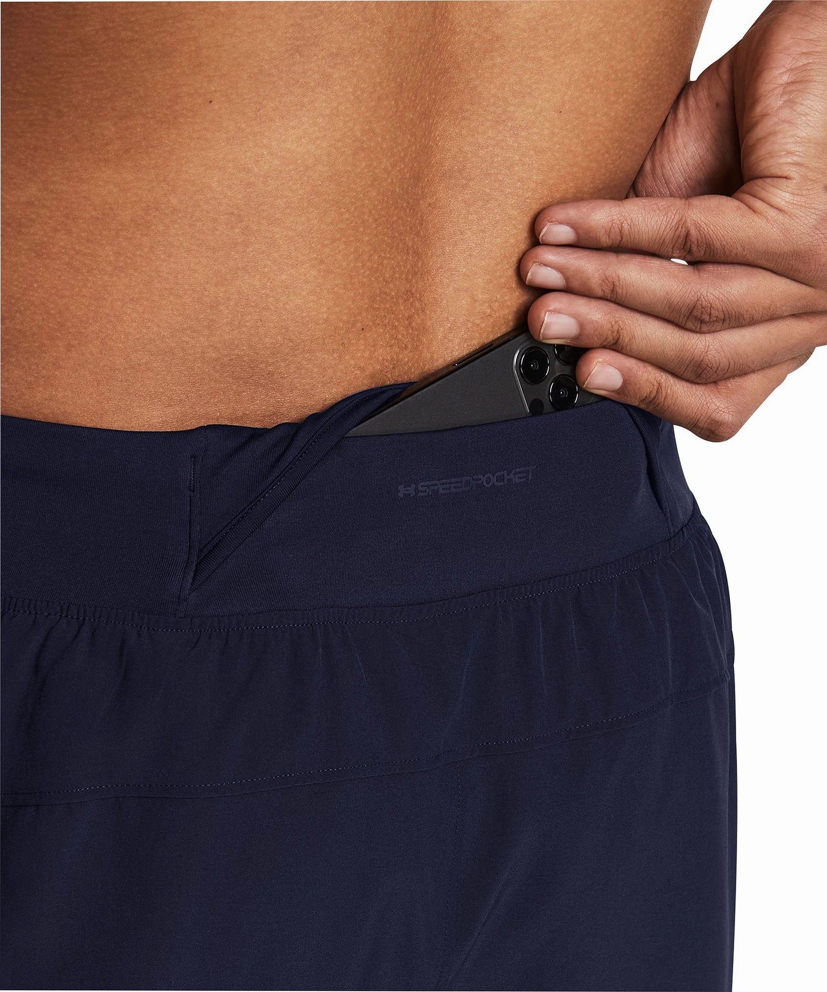 Non slip grip Under Armour Launch Elite 5 Inch Mens Running Shorts - Blue