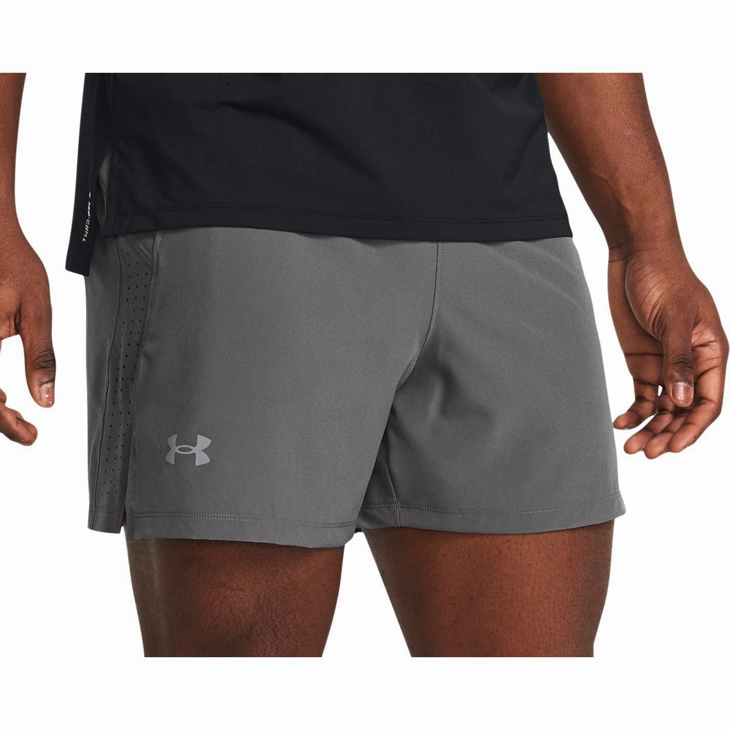 Under Armour Launch Elite 5 Inch Mens Running Shorts - Grey Model watch