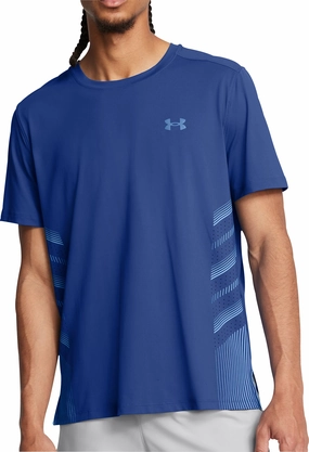 Under Armour Launch Elite Graphic Short Sleeve Mens Running Top - Blue loose fitting