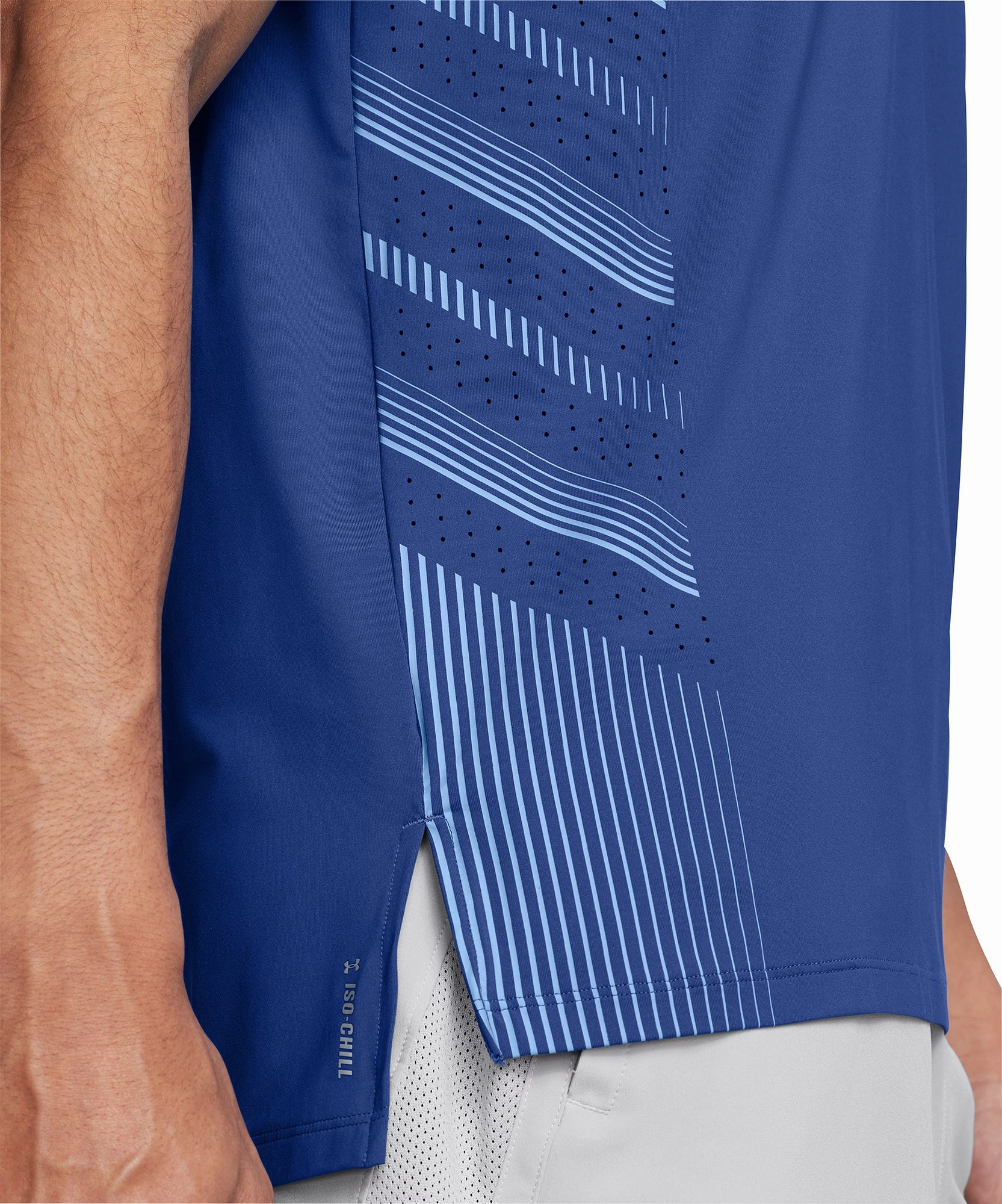 Light Fit Under Armour Launch Elite Graphic Short Sleeve Mens Running Top - Blue