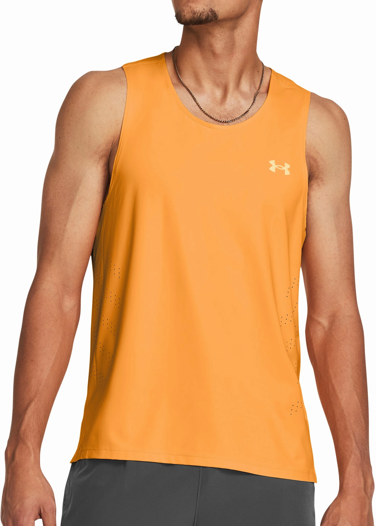 preference Anti Slip Waistband Under Armour Launch Elite Mens Running Vest - Orange