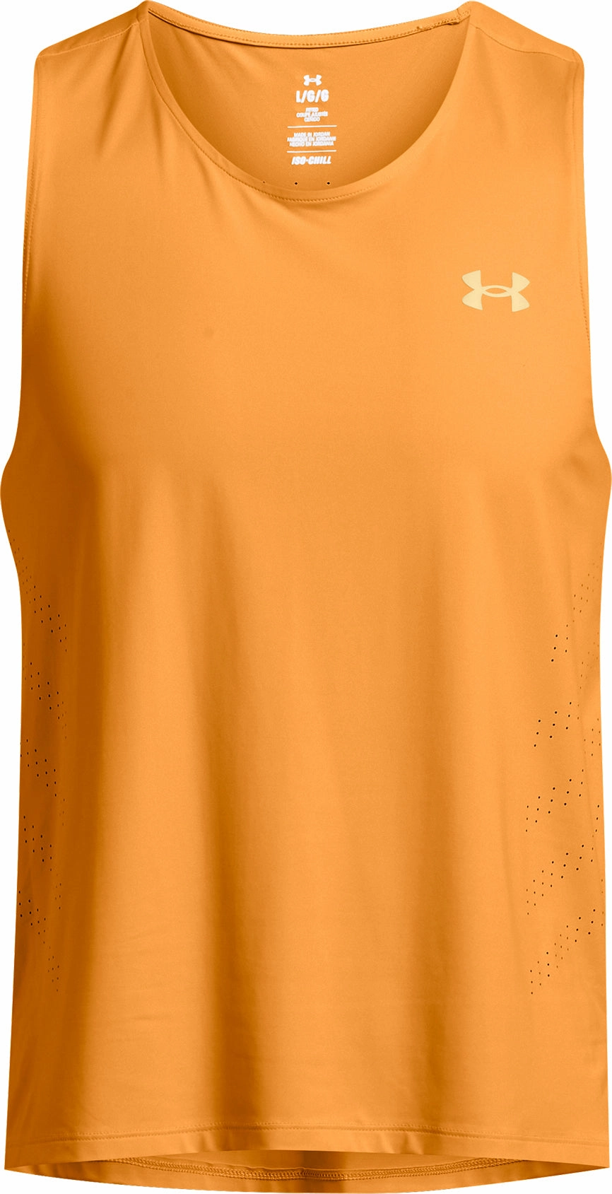 Under Armour Launch Elite Mens Running Vest - Orange Elastic Anti Static Lining