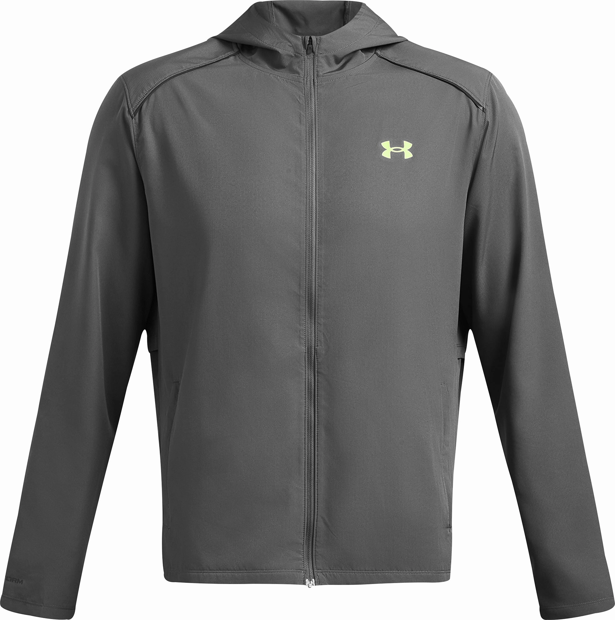 Under Armour Launch Hooded Mens Running Jacket - Grey Casual High Neck Protection