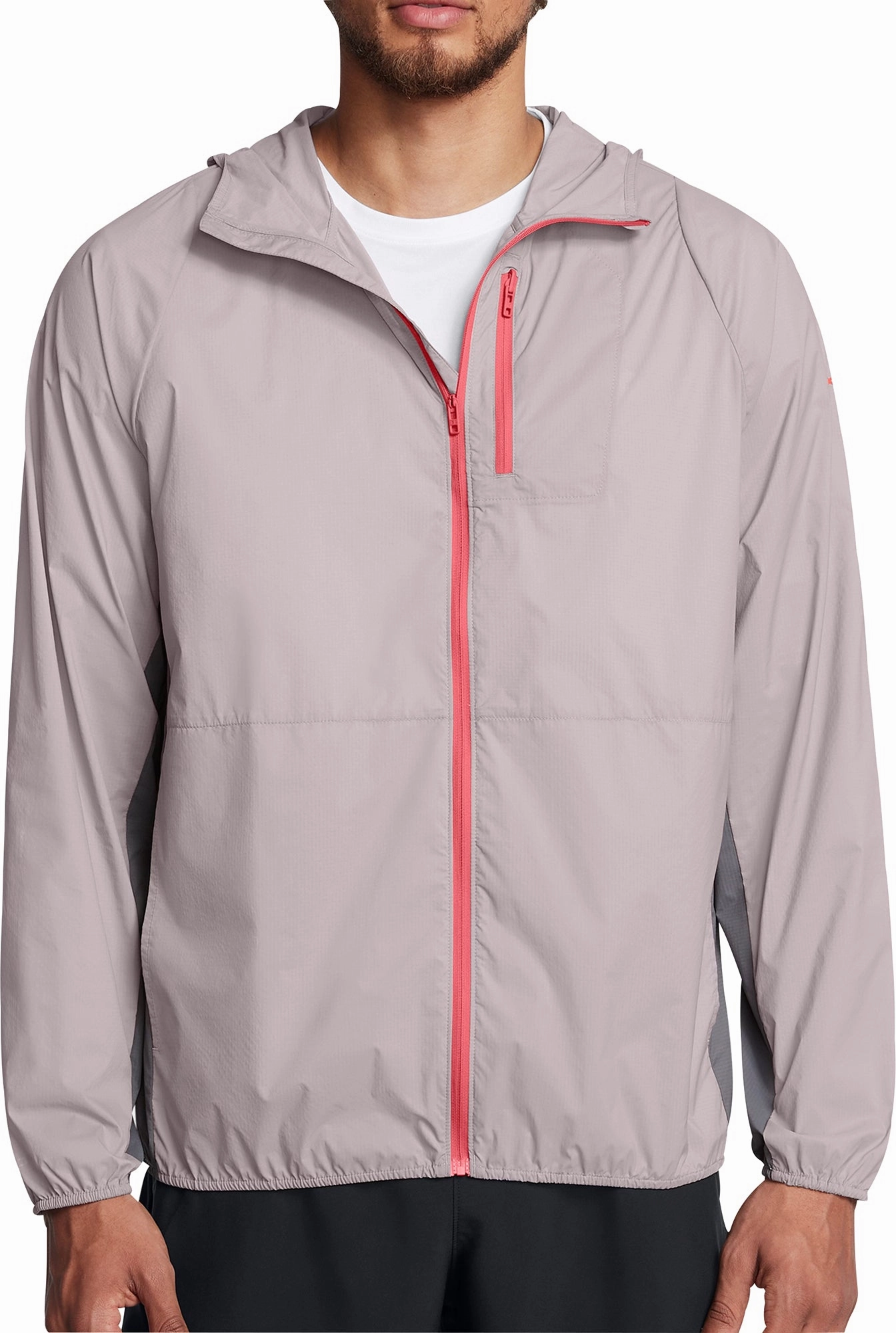 Under Armour Launch Lightweight Mens Running Jacket - Grey DoubleLayered Elastication
