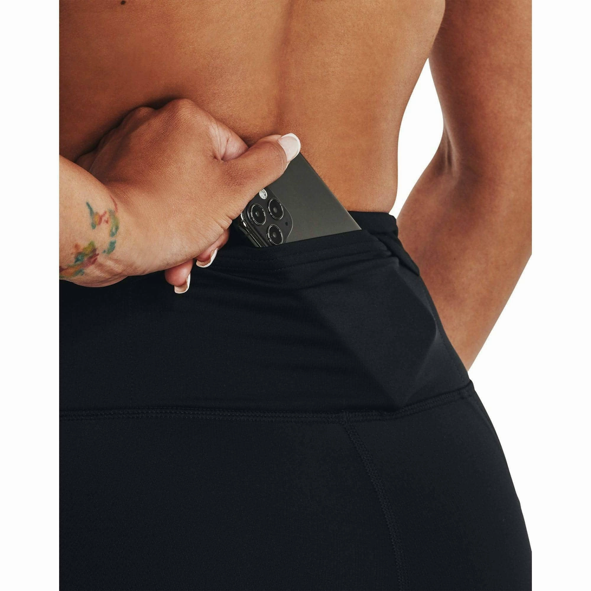 Under Armour OutRun The Cold Womens Long Running Tights - Black adhesive