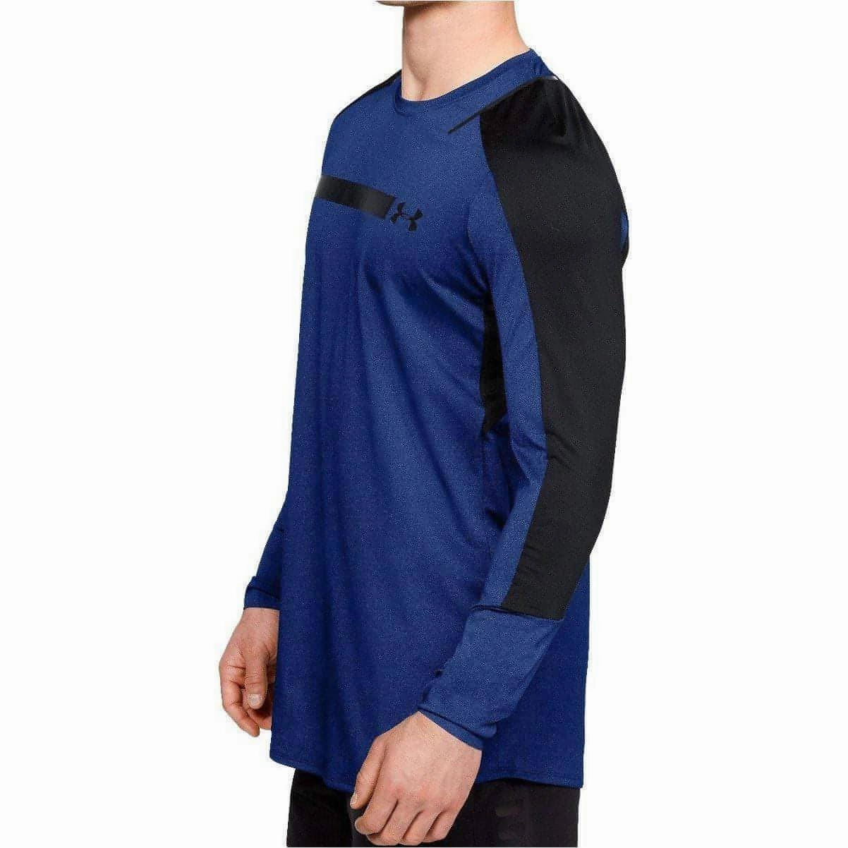 Thermal Regulation Tech Dark Shade Under Armour Perpetual Fitted Long Sleeve Mens Training Top - Blue