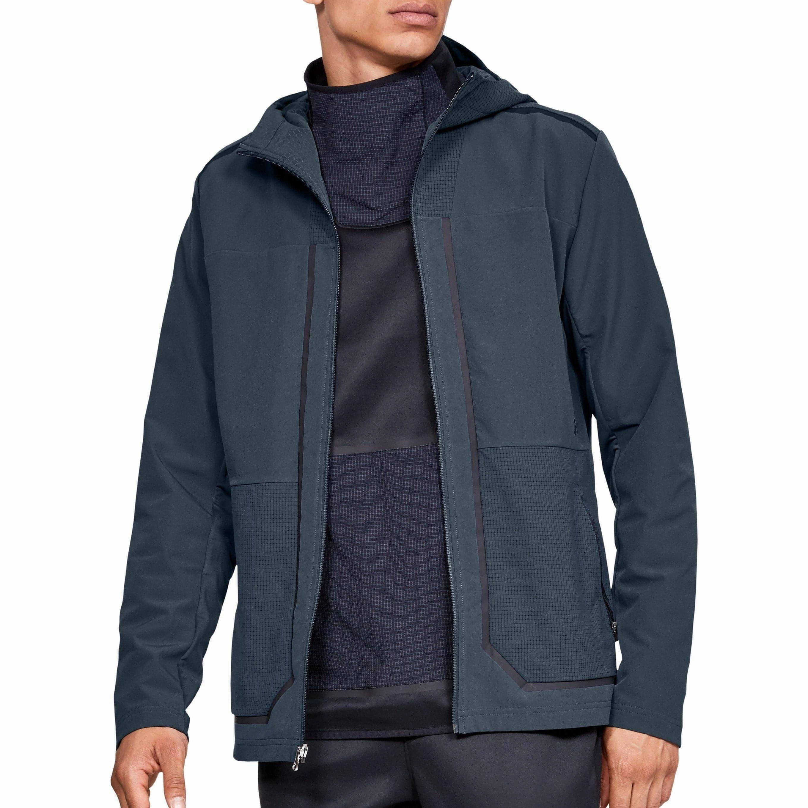 Under Armour Perpetual Mens Running Jacket - Grey Hooded