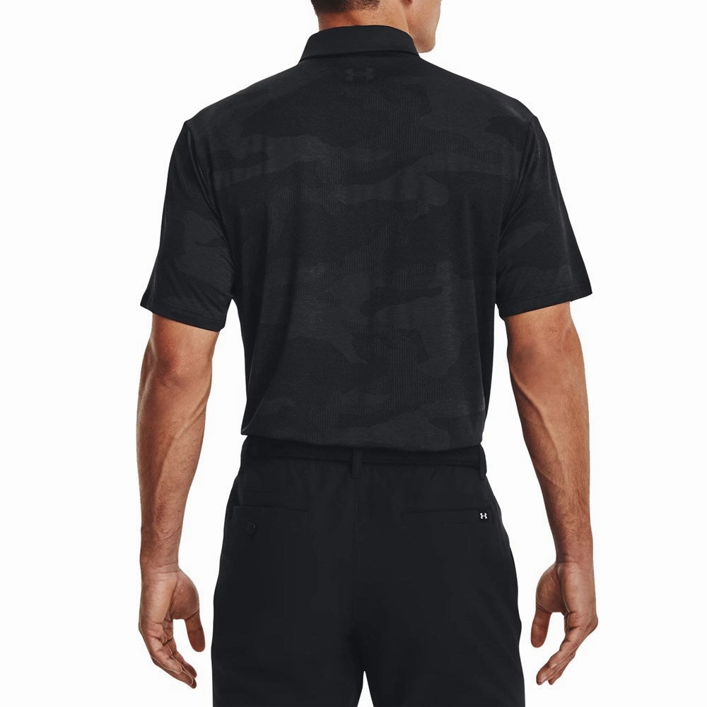 Micro Perforated Fabric Under Armour Playoff 2.0 Jacquard Golf Polo Shirt - Black