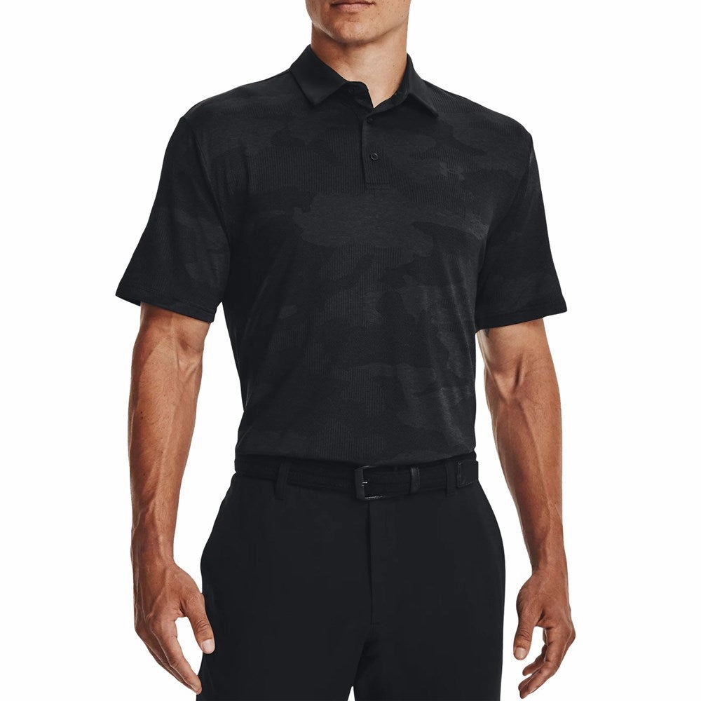 WrinkleResistant Finish Under Armour Playoff 2.0 Jacquard Golf Polo Shirt - Black