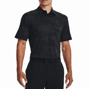 LowMaintenance Fabric WrinkleResistant Finish Under Armour Playoff 2.0 Jacquard Golf Polo Shirt - Black