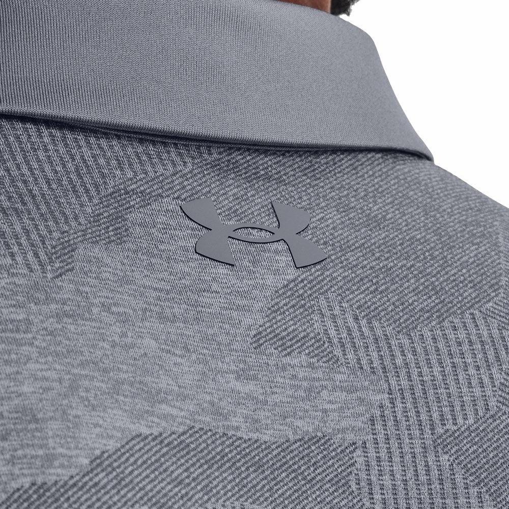 Under Armour Playoff 2.0 Jacquard Golf Polo Shirt - Steel/White Youthful Appeal