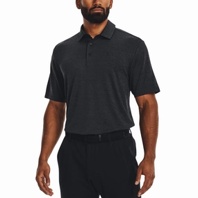 Under Armour Playoff 3.0 Golf Shirt - Black/ Jet Grey Classic Comfort Optimal Airflow Texture