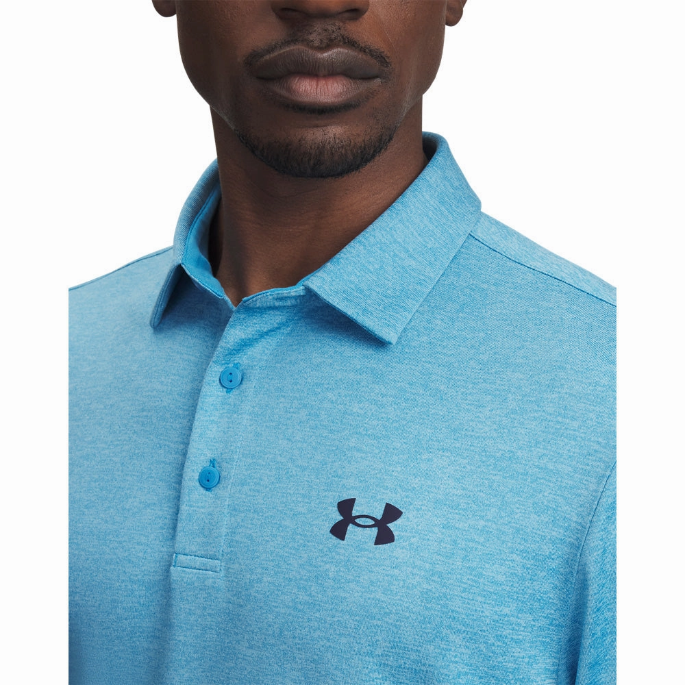 Under Armour Playoff 3.0 Polo Golf Shirt - Blue Breathable Cotton Reinforced Shoulders