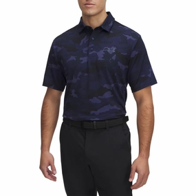 Durable Buttonholes Modern Cut Under Armour Playoff 3.0 Printed Polo Golf Shirt - Midnight Navy/Downpour Grey