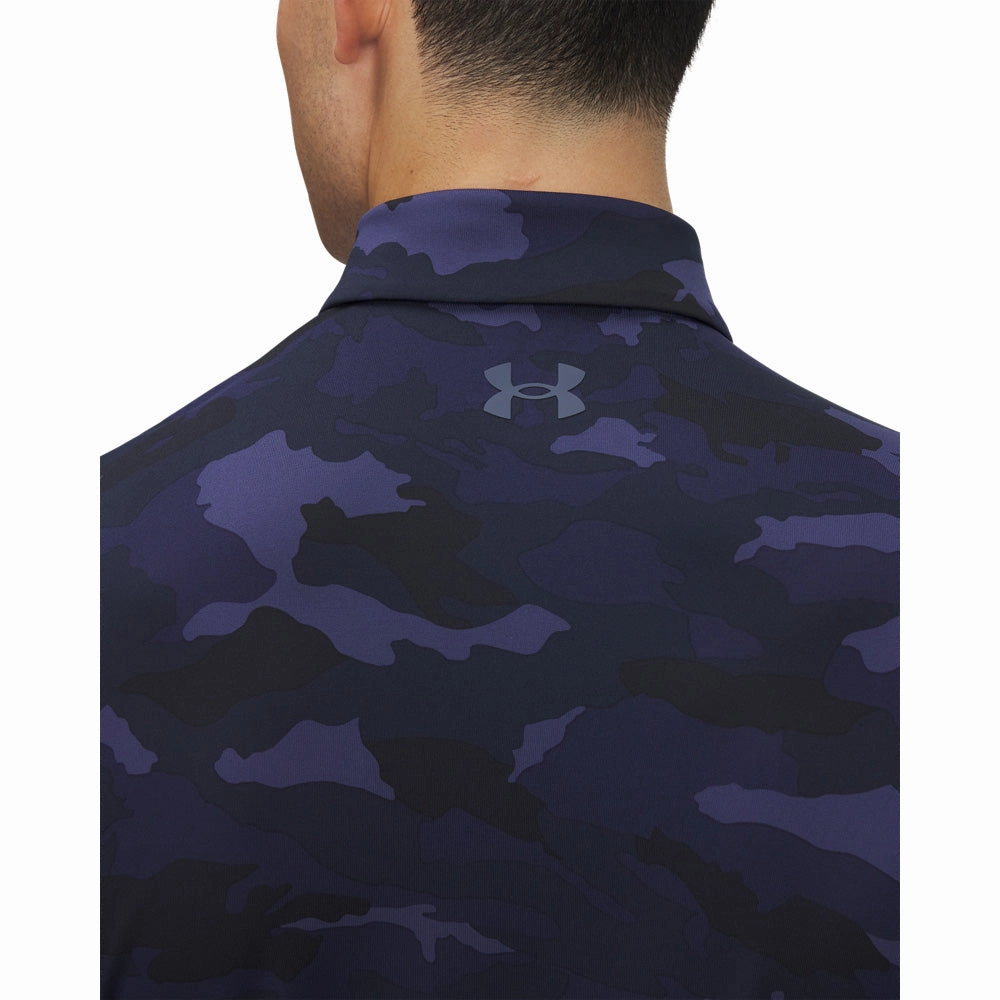 Under Armour Playoff 3.0 Printed Polo Golf Shirt - Midnight Navy/Downpour Grey ShrinkageControl Process Trendy Business