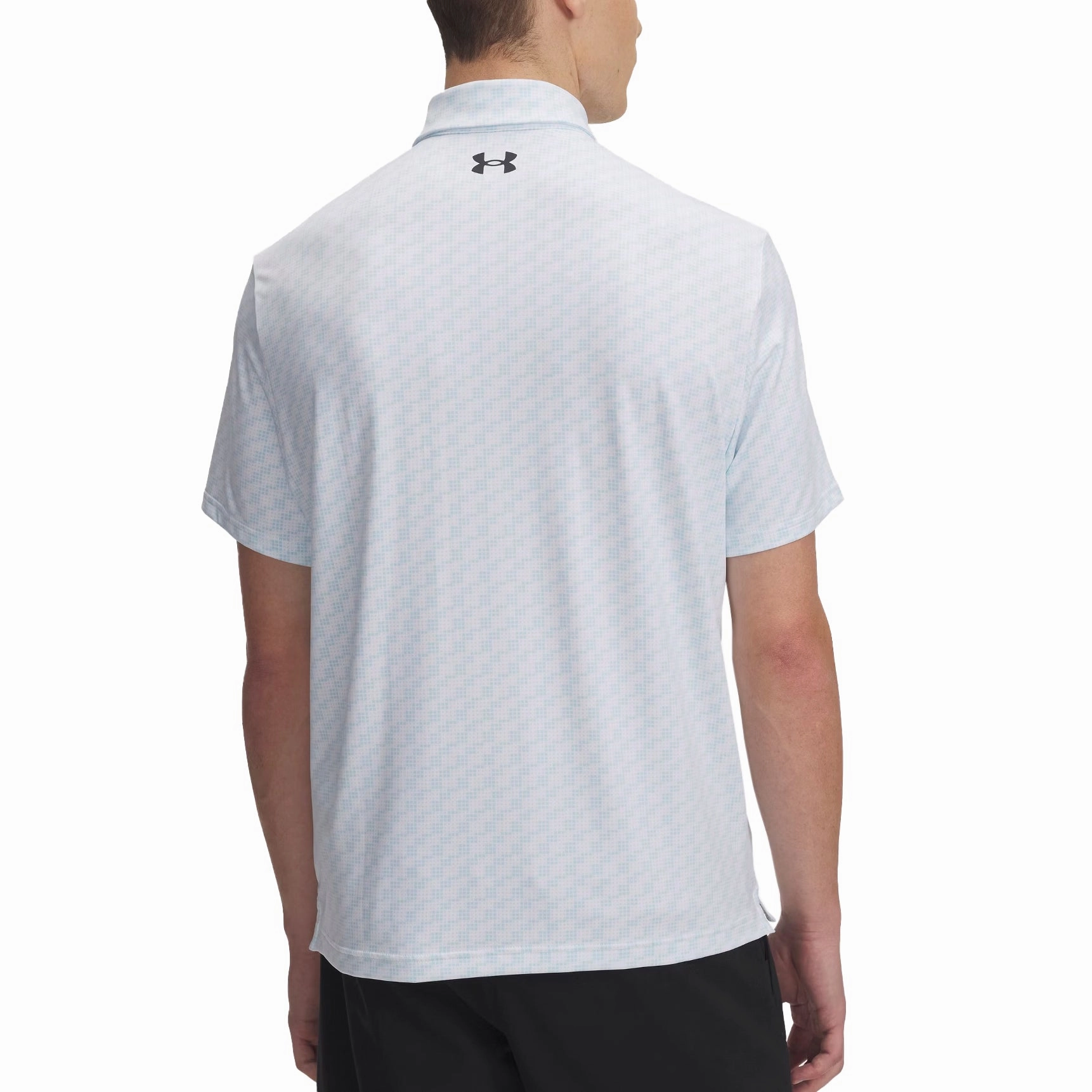 Under Armour Playoff 3.0 Printed Polo Golf Shirt - Stream/White Classic Collar Collar Stay Slots