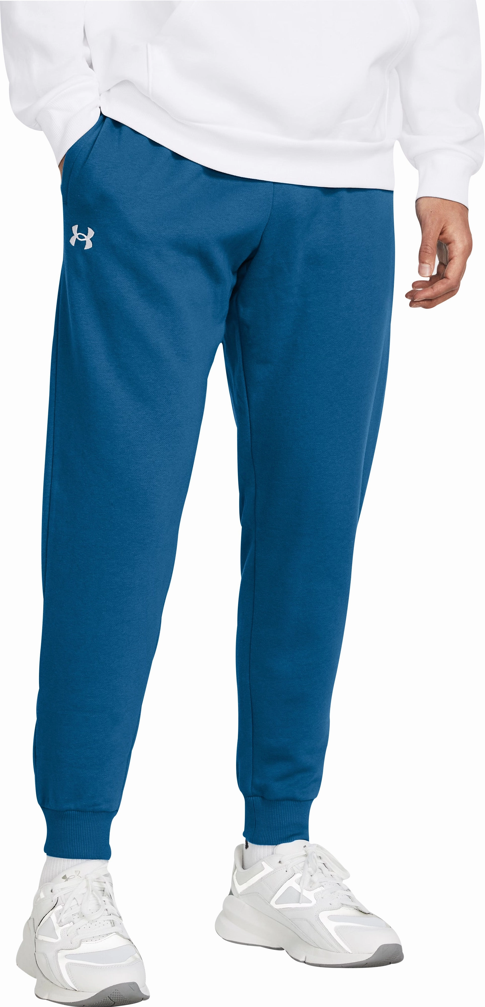 Under Armour Rival Fleece Mens Training Joggers - Blue Zoom Proper Push Edge
