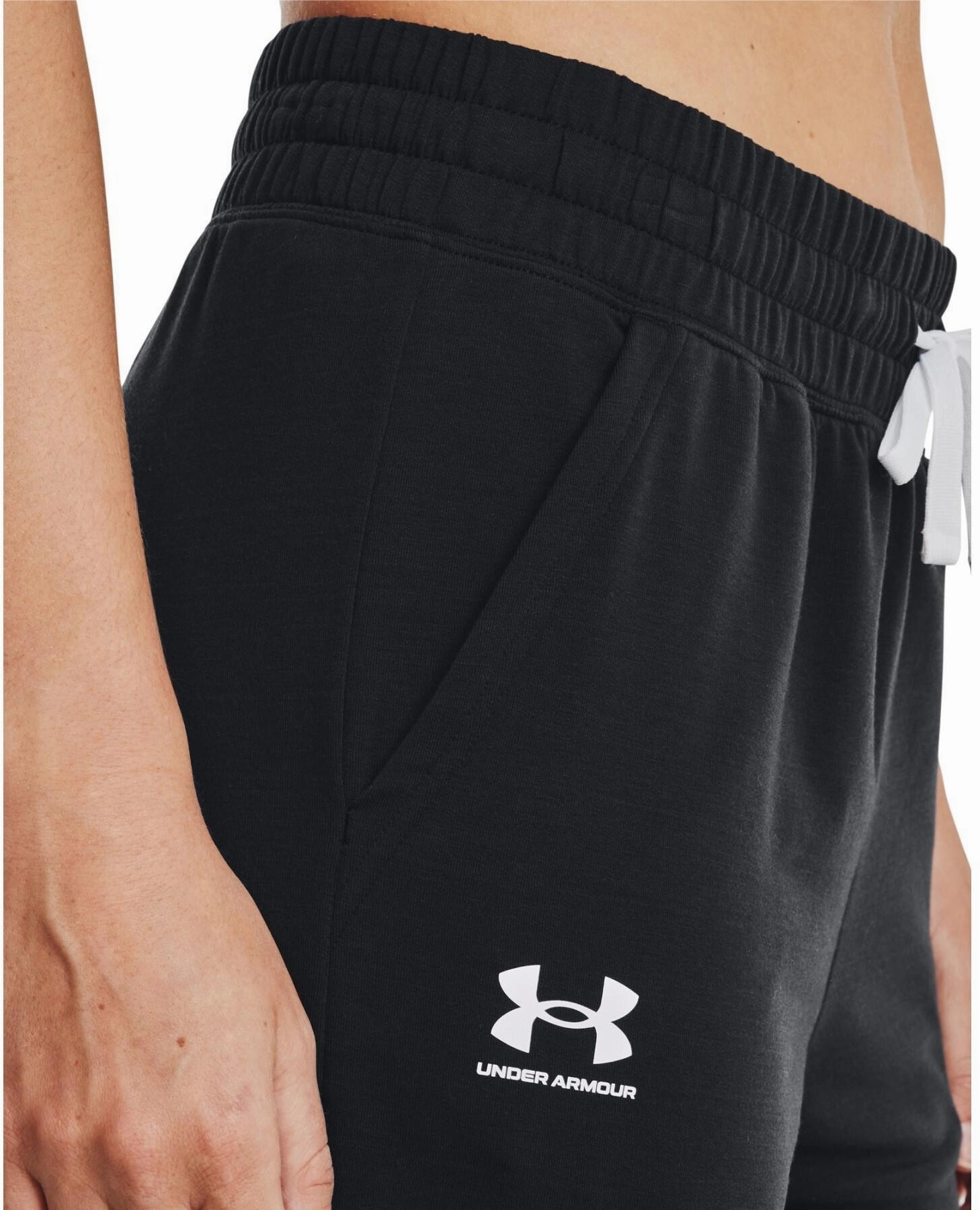 SlipResistantWaistband Under Armour Rival Terry Womens Training Joggers - Black