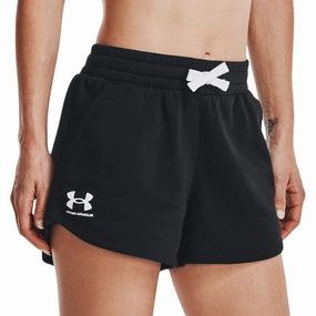 Under Armour Rival Womens Fleece Shorts - Black Open Glow FrictionReducing Lining