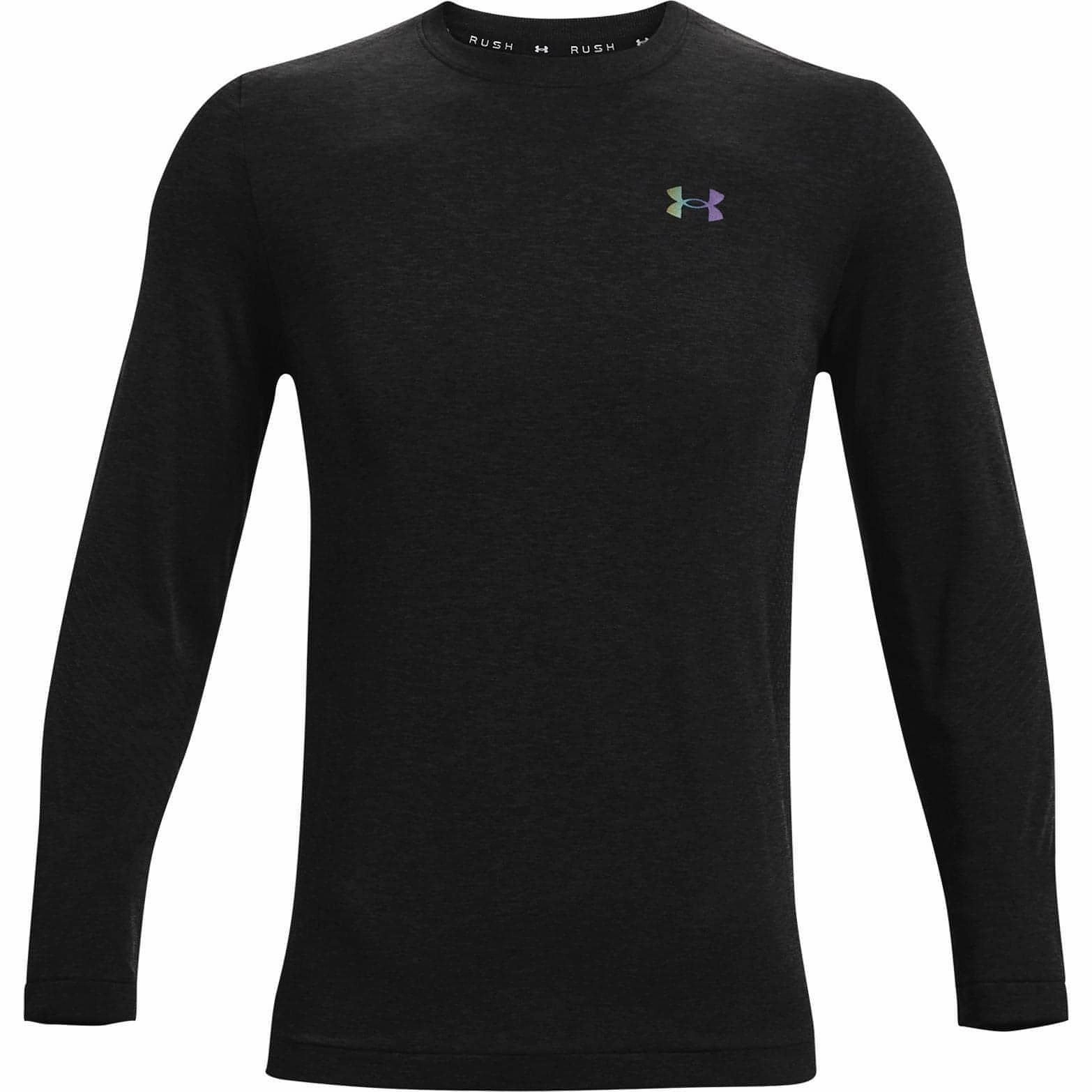 Under Armour Rush Seamless Long Sleeve Mens Training Top - Black AntiPilling Fabric Vegan Mood