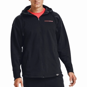 Wind Block FourWay Stretch Under Armour S5 Fleece Full Zip Mens Training Hoody - Black