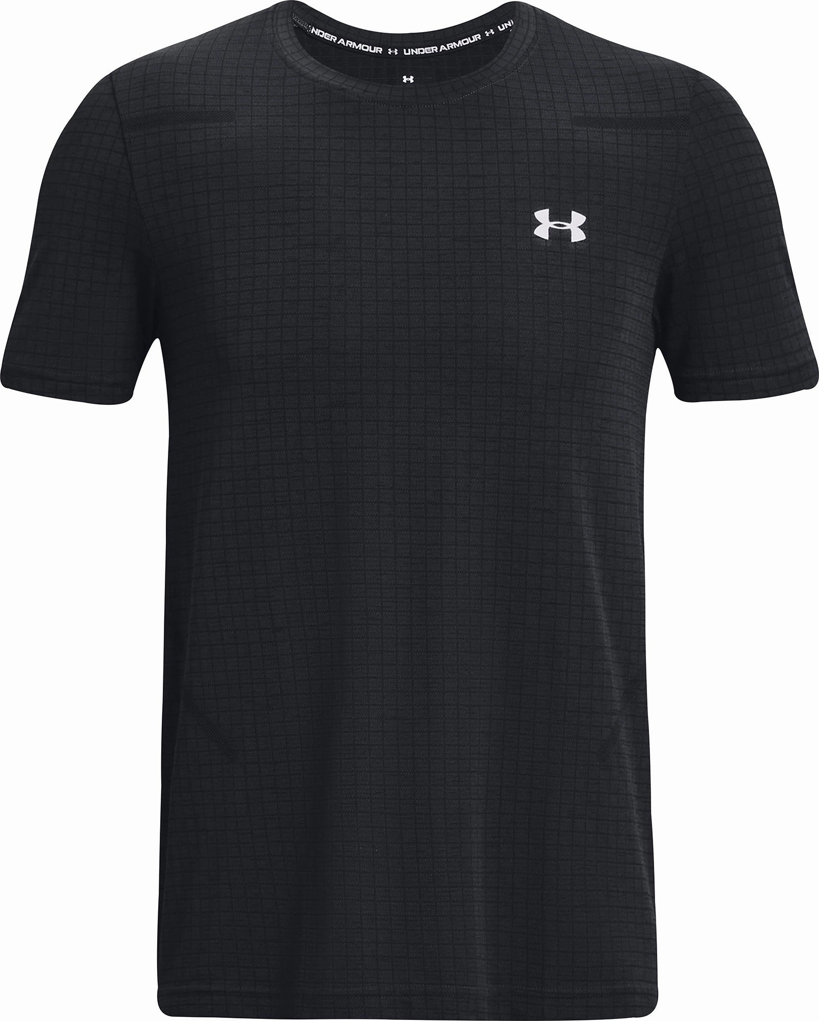 Under Armour Seamless Grid Short Sleeve Mens Training Top - Black Cultural Fit Street Icon