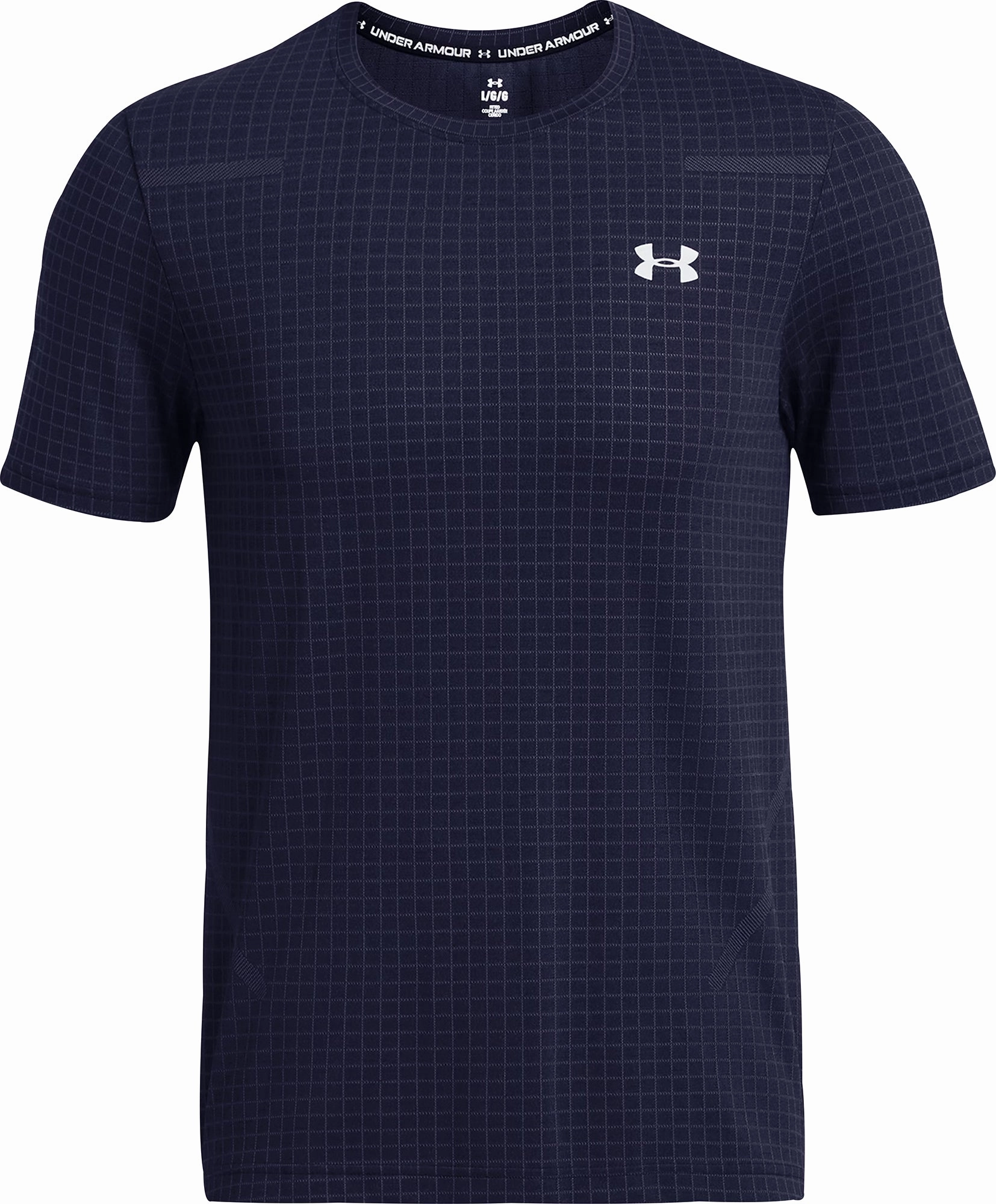 Under Armour Seamless Grid Short Sleeve Mens Training Top - Blue NoRubEdging