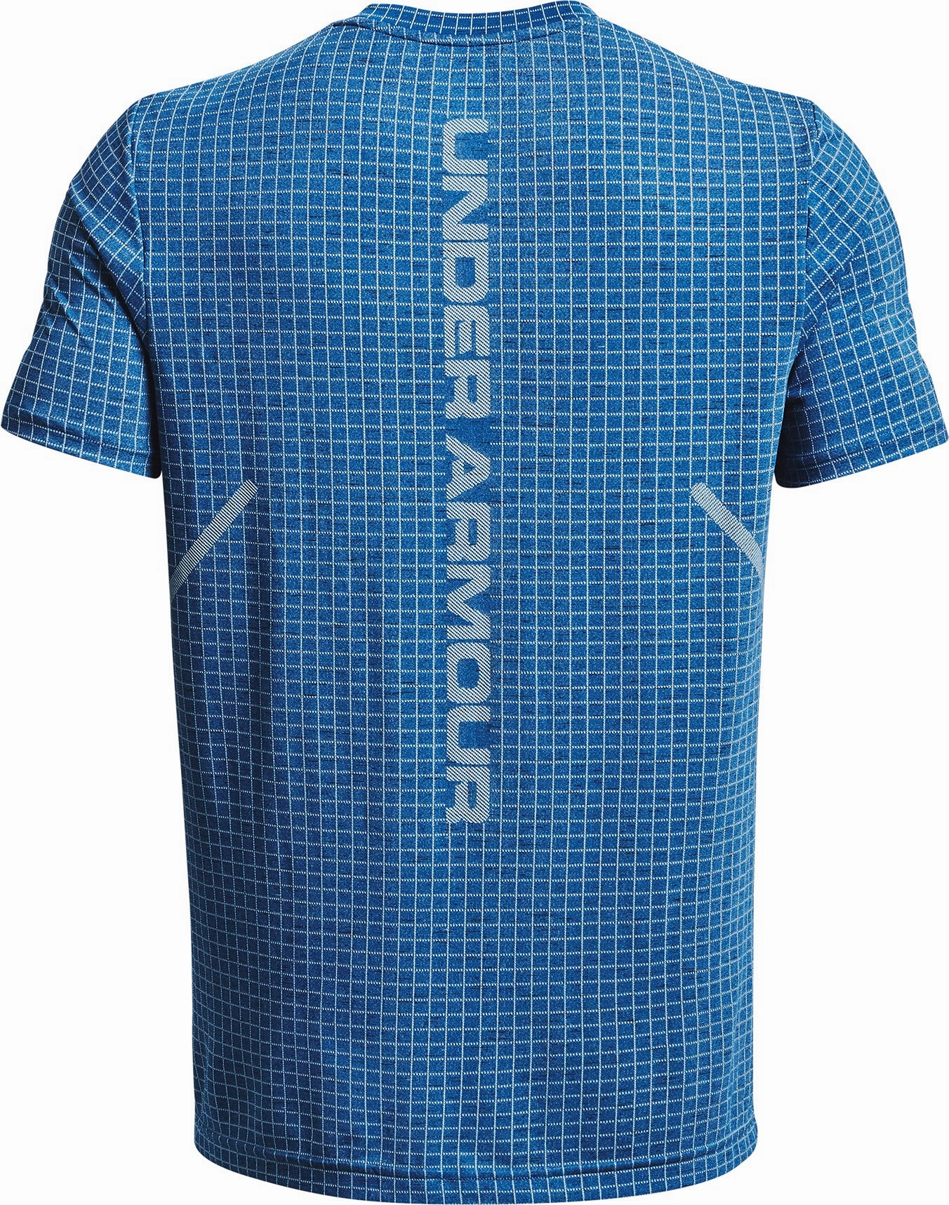 SustainableProduction Foldable Hem Under Armour Seamless Grid Short Sleeve Mens Training Top - Blue