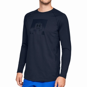 Universal Clasp Mechanism Under Armour Storm Cyclone Long Sleeve Mens Training Top - Navy