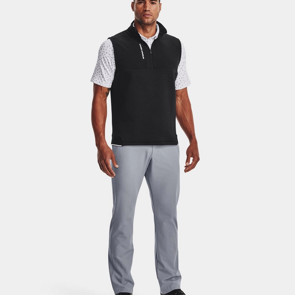 Durable Seams Under Armour Storm Daytona Water Repellent Golf Vest - Black/Reflective