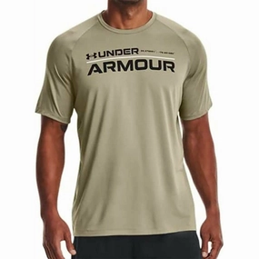 slow life Polish Core Under Armour Tech 2.0 Wordmark Short Sleeve Mens Training Top - Grey
