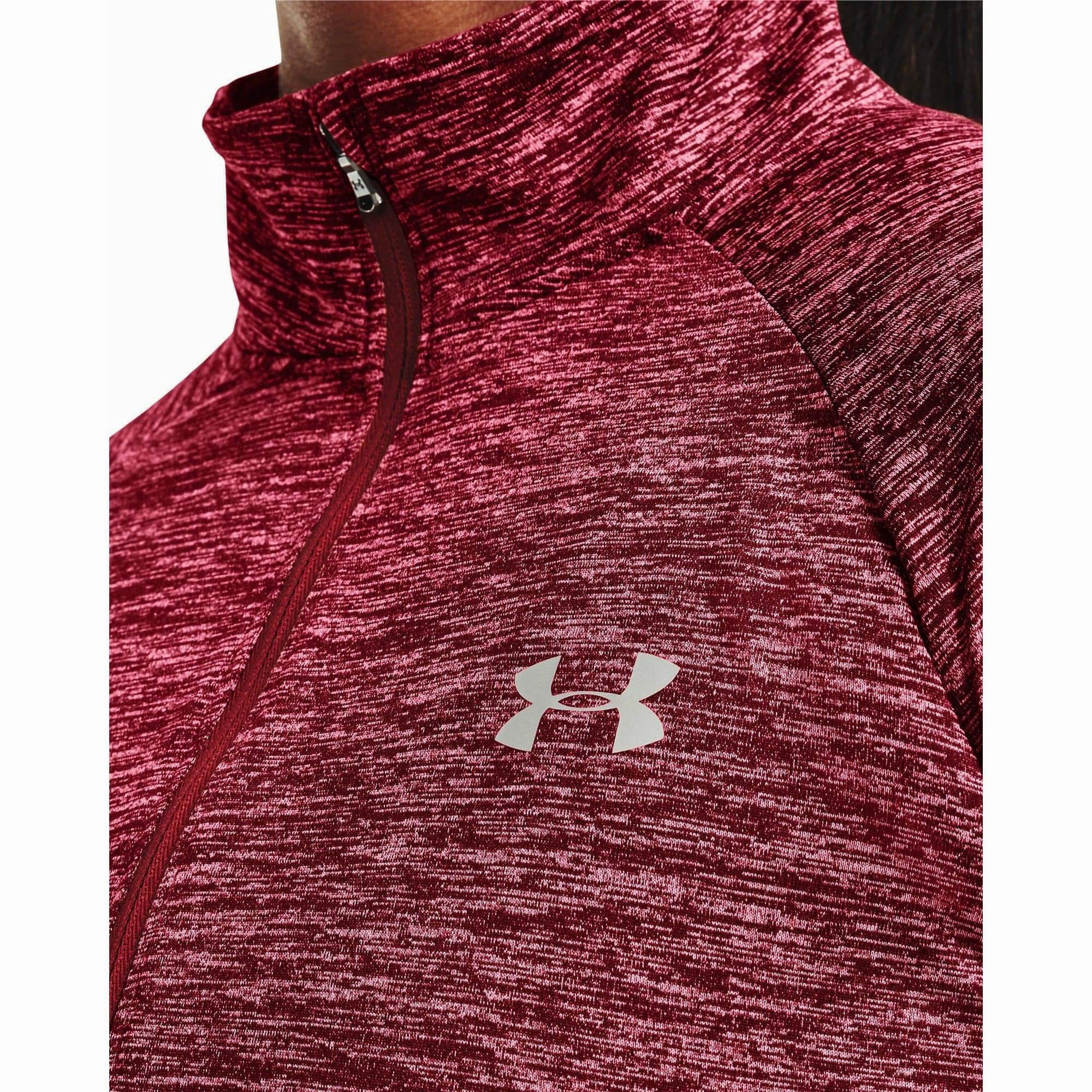 Street Sport Bonded Seam Technology Under Armour Tech Twist Half Zip Long Sleeve Womens Training Top - Pink
