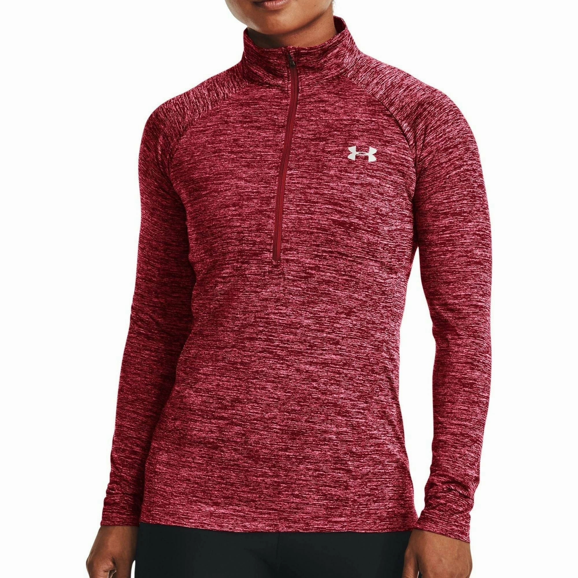 Icon Fit Under Armour Tech Twist Half Zip Long Sleeve Womens Training Top - Pink