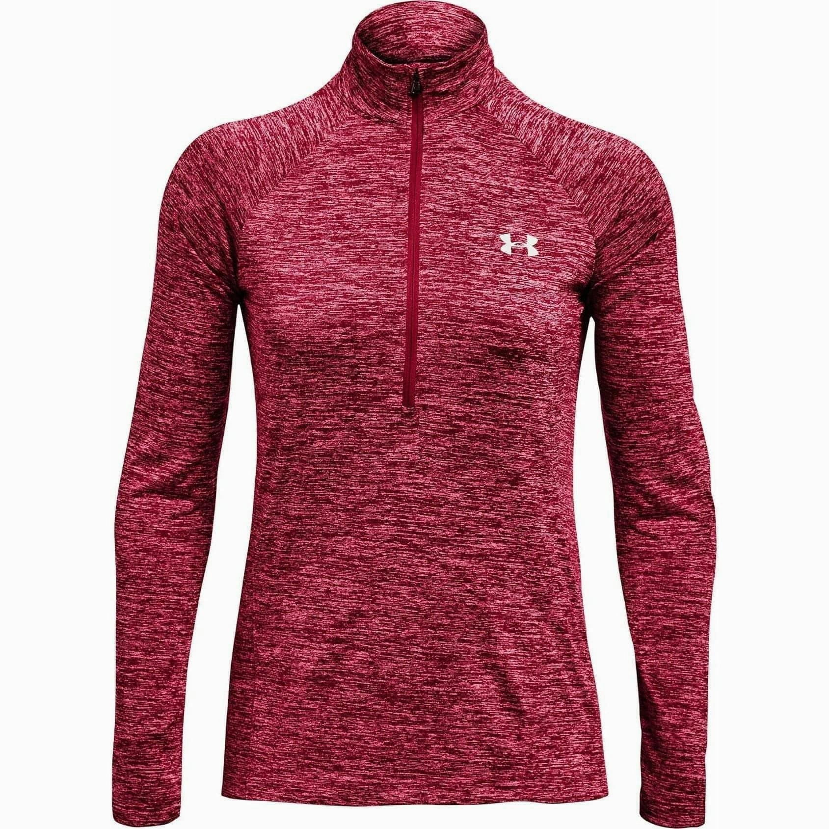 Under Armour Tech Twist Half Zip Long Sleeve Womens Training Top - Pink Free Shape Smooth Yarn